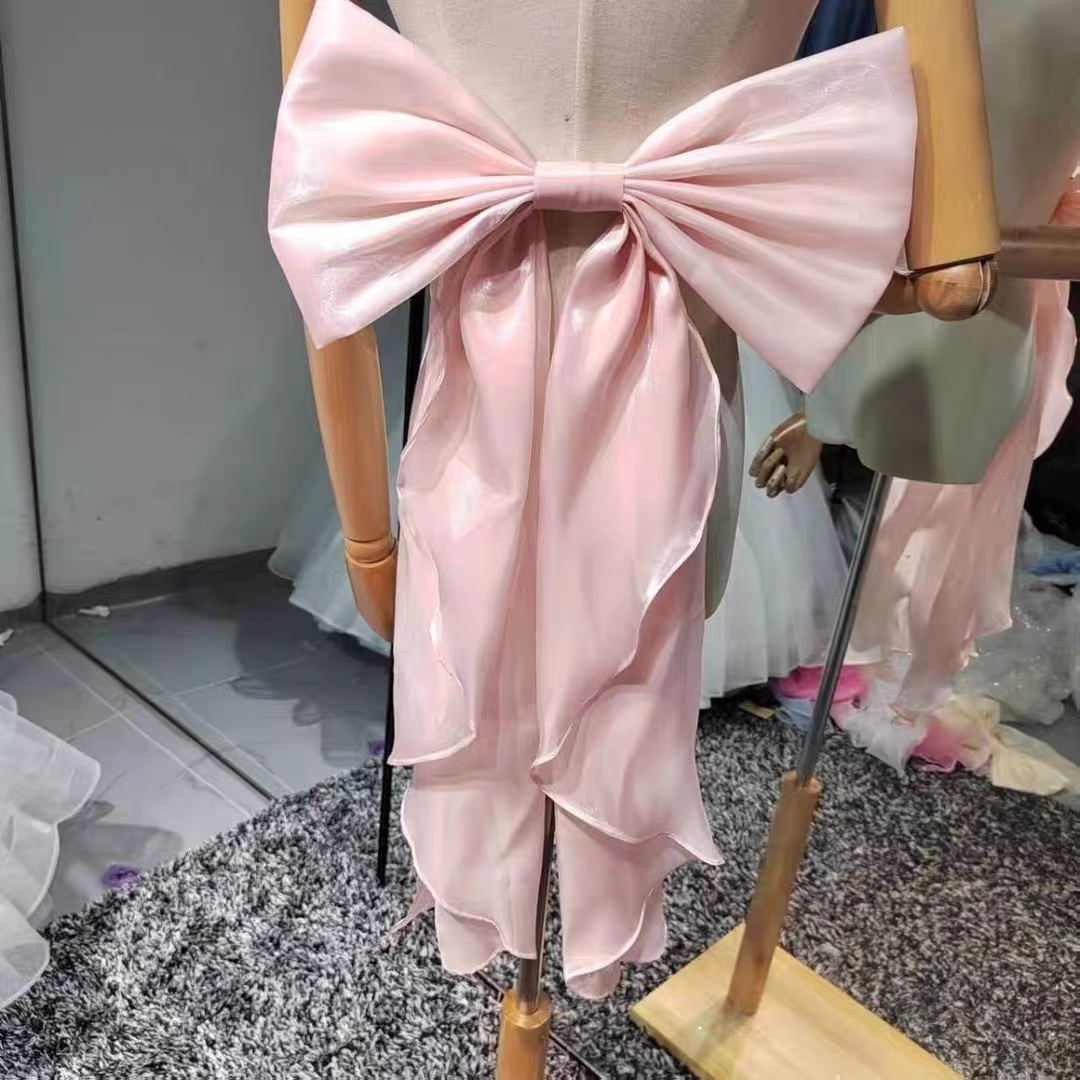 Sweet Lolita Pink Back Bow - Elegant Ribbon Accessory
