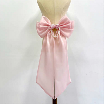 Sweet Lolita Pink Back Bow - Elegant Ribbon Accessory