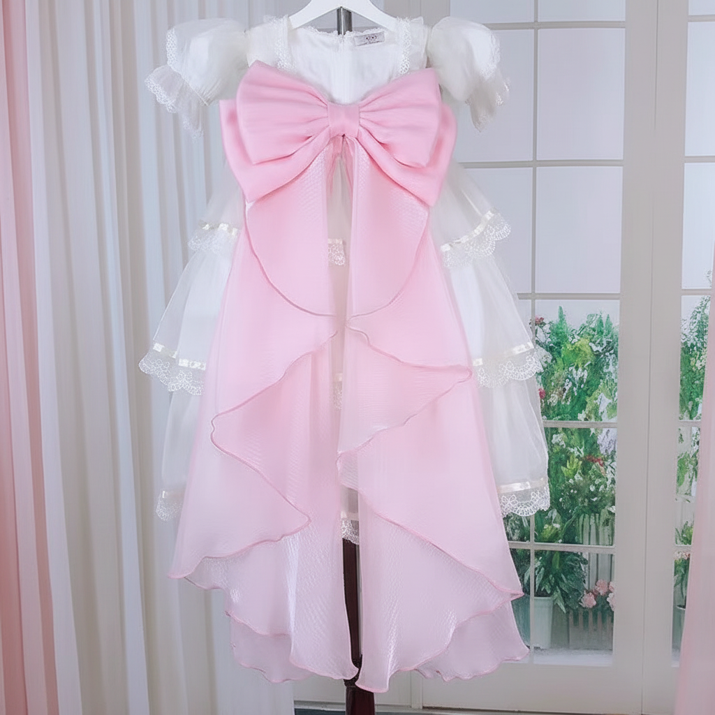 Sweet Lolita Pink Back Bow - Elegant Ribbon Accessory