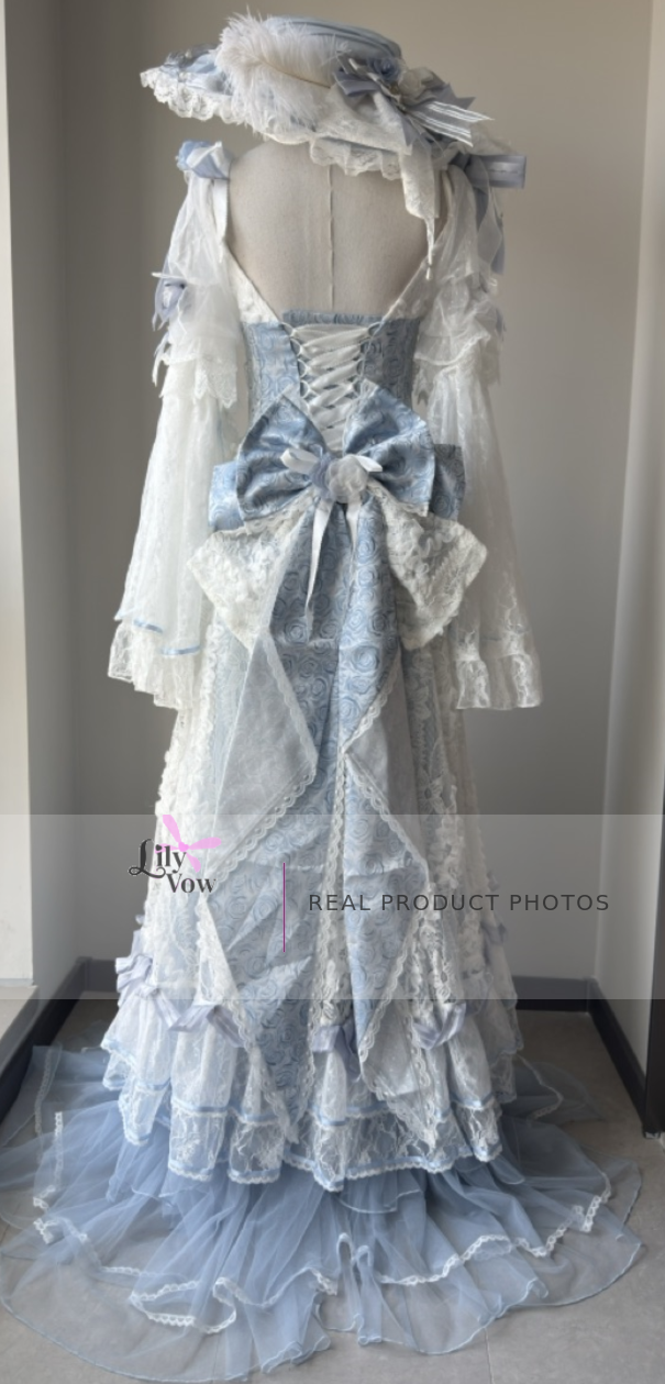 Blue Diane Rose Hime Hanayome corset Lolita dress real product photo - back view