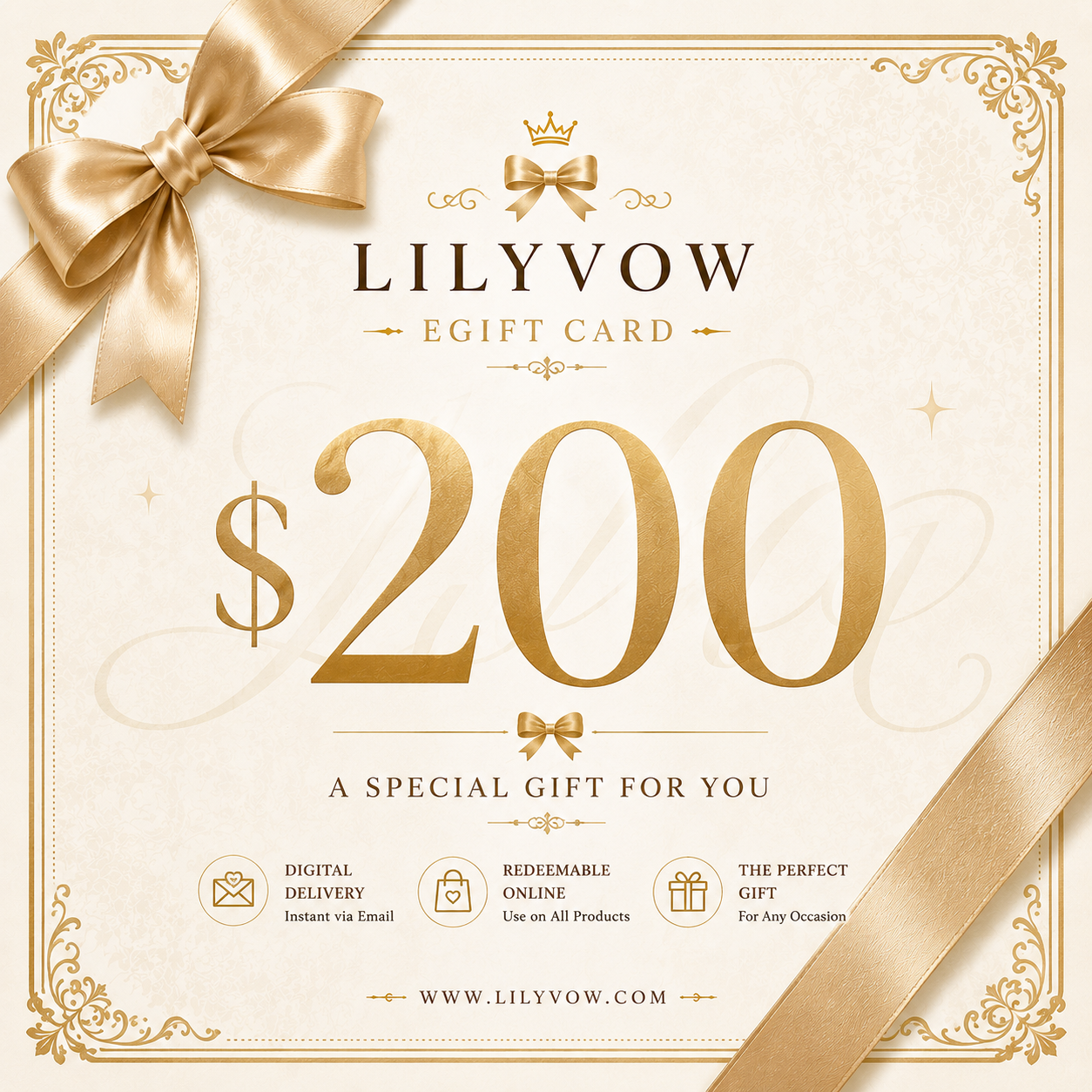 LilyVow $200 gift card