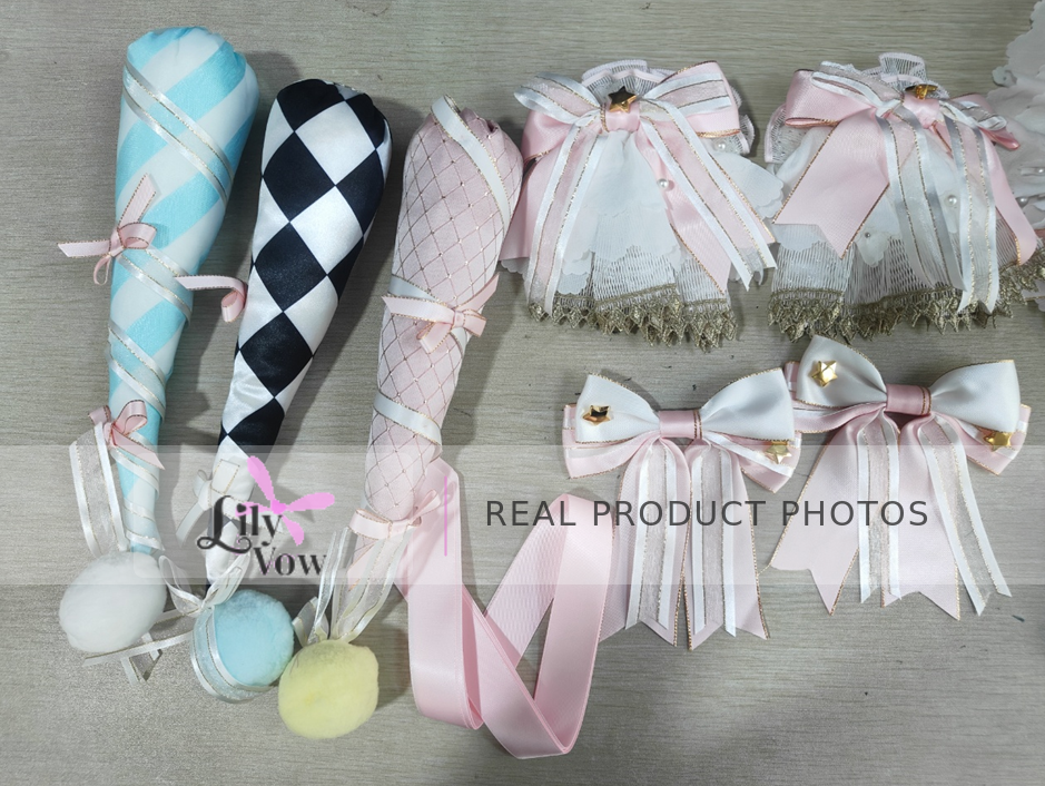 K.Q.F Candy Color Circus Lolita set real accessory details with bows and candy decorations