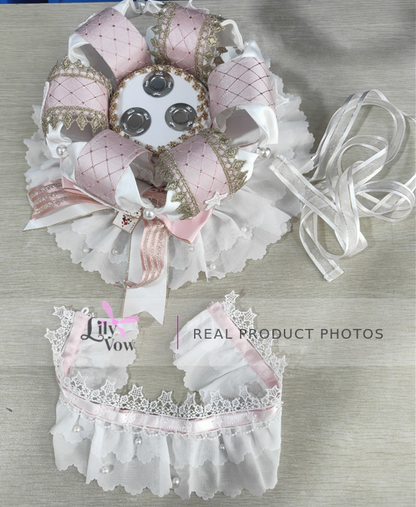 K.Q.F Candy Color Circus Lolita set real accessory details with headpiece and lace collar