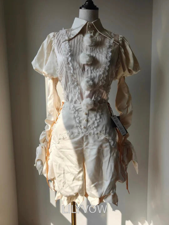Apricot Ouji Lolita outfit real product photo, front view