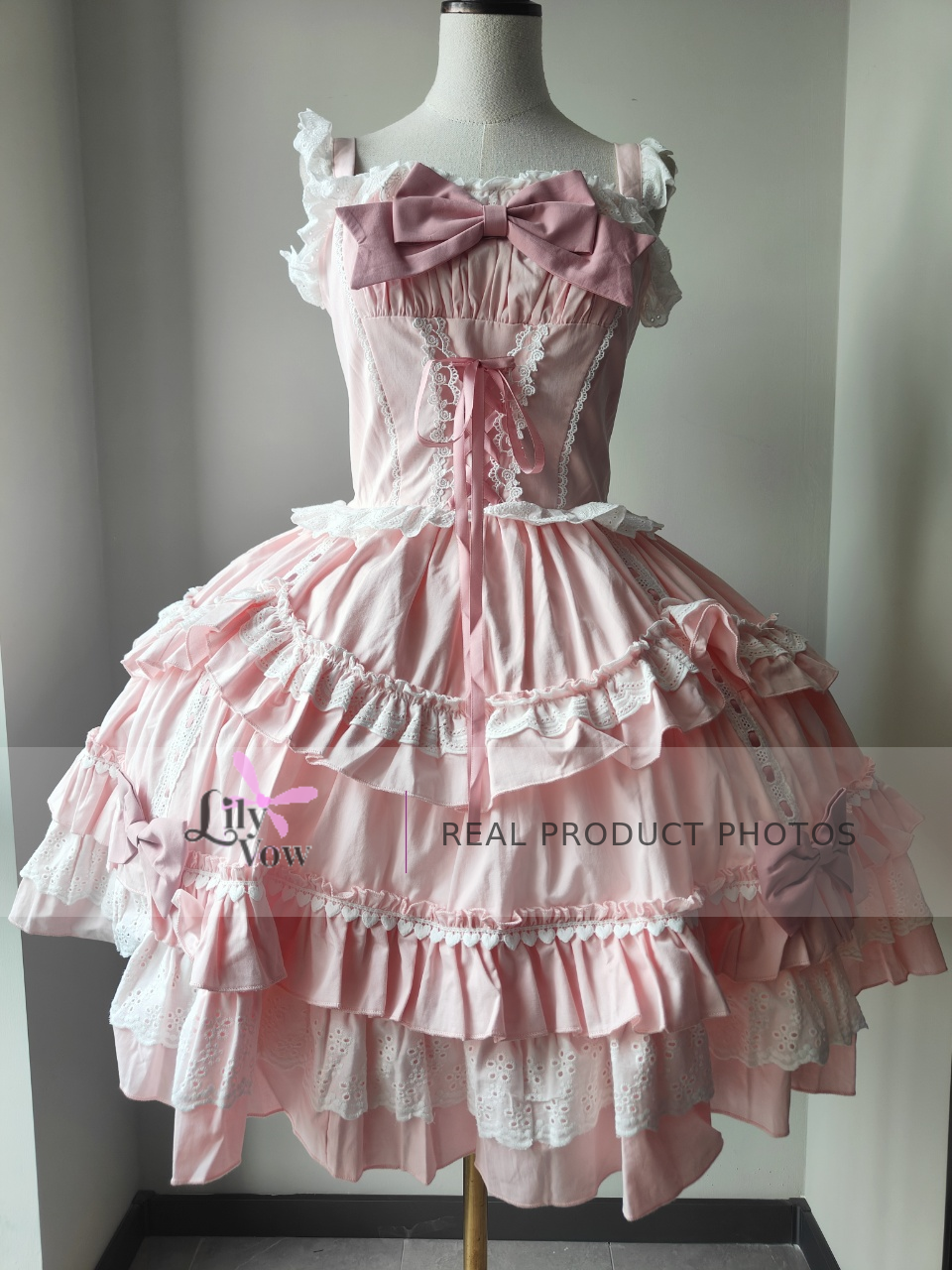 ZHIJINYUAN pink Sweet Lolita JSK dress real photo, front view