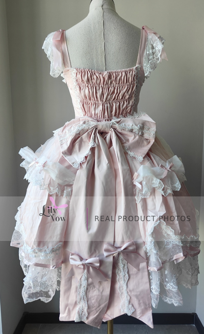 Pink princess Lolita JSK real product photo, back view