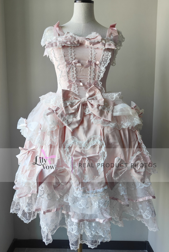 Pink princess Lolita JSK real product photo, front view