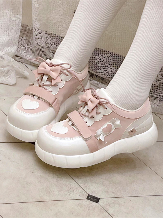 Pink Sneakers and Accents White Bow