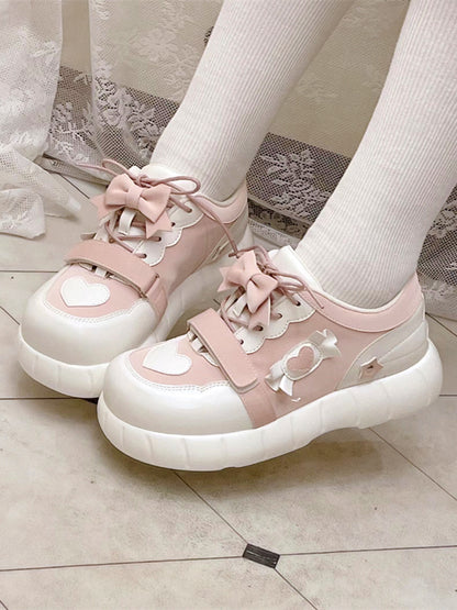 Pink Sneakers and Accents White Bow