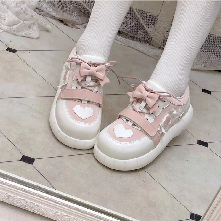 Pink Sneakers and Accents White Bow