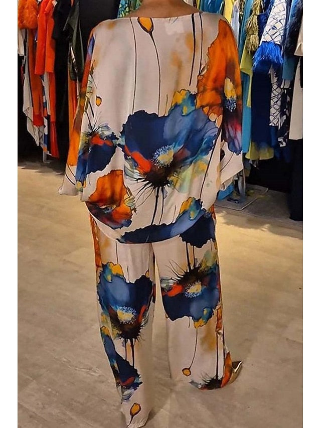 Women's 2 Piece Vacation Streetwear Pants Set - FashionChic