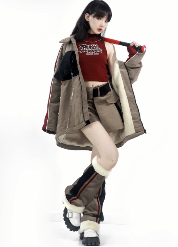Limitierter Cord und braun-schwarzer Skort Time Trend