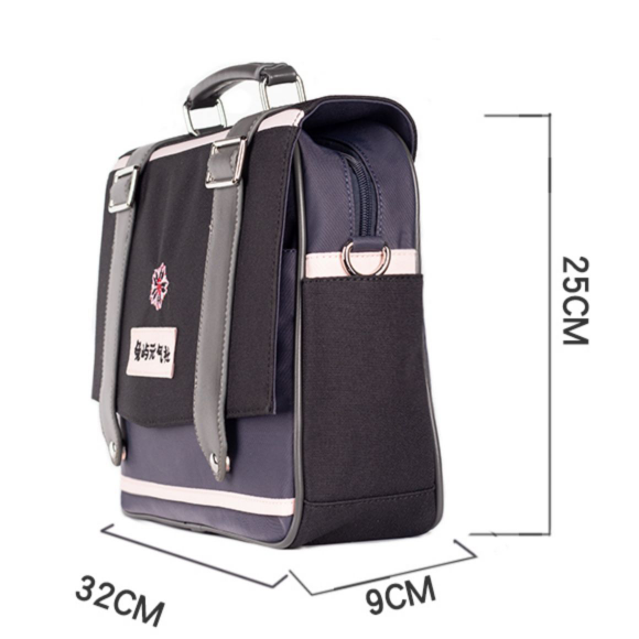 Schwarz-rosa JK-Uniform-Schultertasche, Bunny Island Sakura, japanischer Rucksack