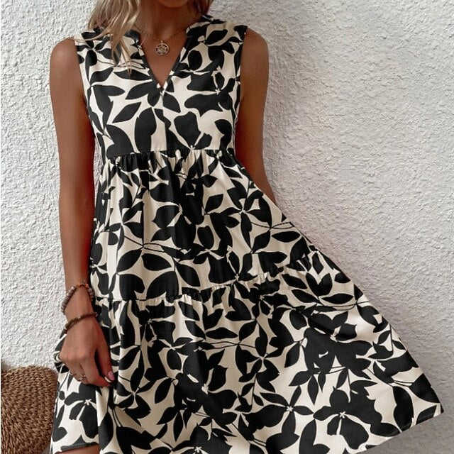 Women's Mini Dress Floral Dress Print Dress Classic Modern