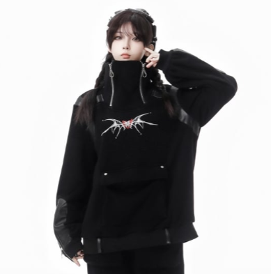 ゴシックブラックバックルカーゴパンツ（ドローストリングカフ付き）