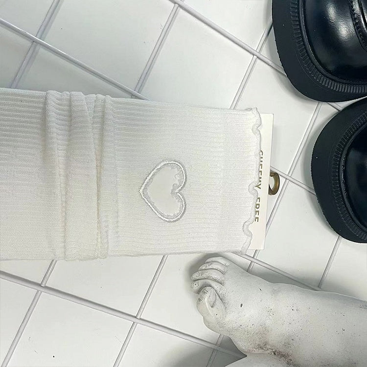 デザイントリムソックス フリル スウィートハート カットアウト