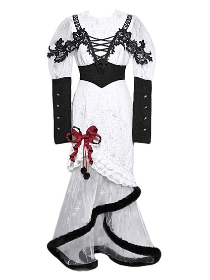 ゴシッククリスマススノーフレークマーメイドプラッシュスカート