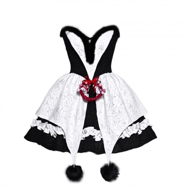 Gothic Christmas Plüsch Sweetheart Bouffant Kleid Set