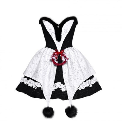 Gothic Christmas Plüsch Sweetheart Bouffant Kleid Set