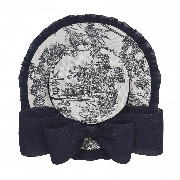 Blue/Black/Red Bowknot Dark Mini Hat Printed