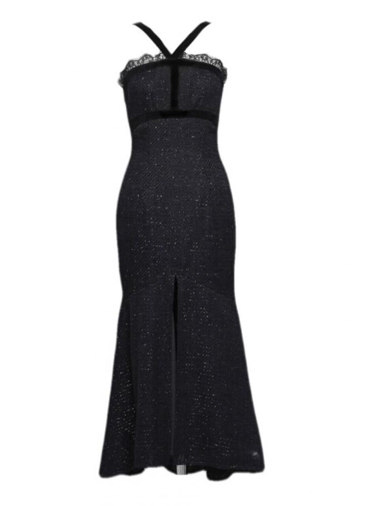 Gothic Christmas Lace Meerjungfrau Rock Tweed Etuikleid