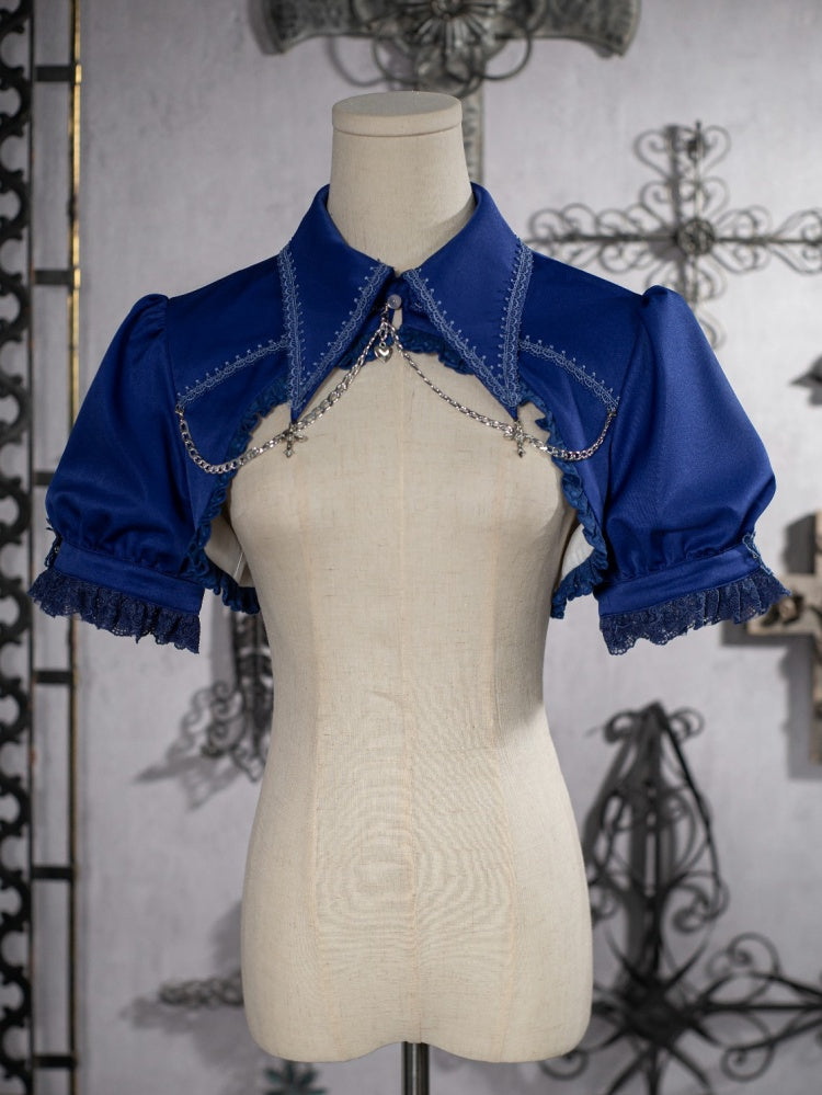 Blue Gothic Chain Details Bolero