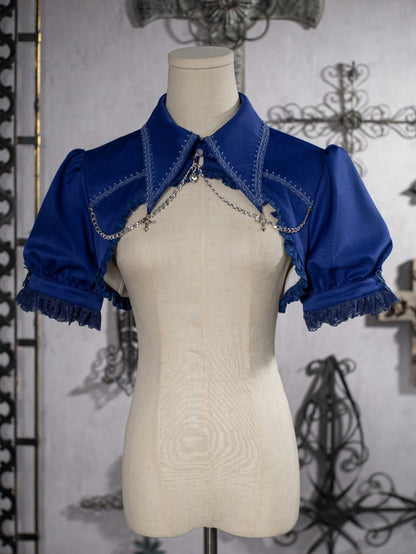 Blue Gothic Chain Details Bolero