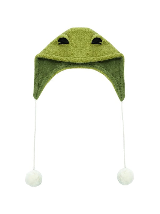 Little Frog Green  Fleece Detachable Hat