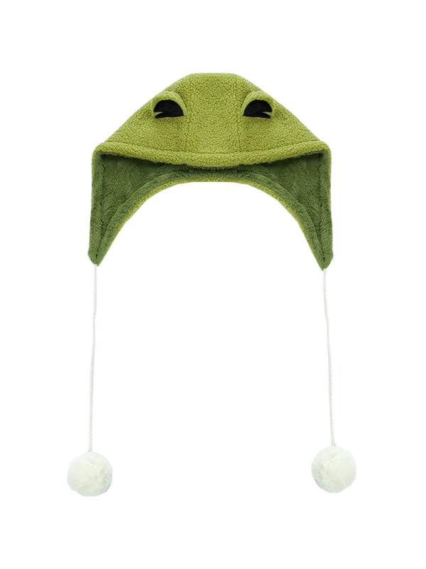 Abnehmbare Fleecemütze „Little Frog“ in Grün