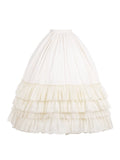 Underskirt Hem Drawstring Beige Flounce Layered