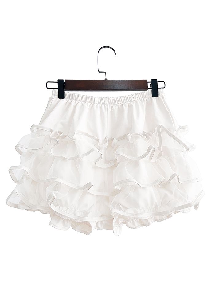 Trim White Bloomers Tiered Lace