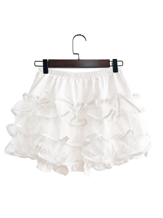 Trim White Bloomers Tiered Lace