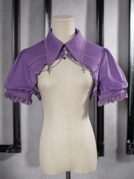 Purple Gothic Chain Details Bolero