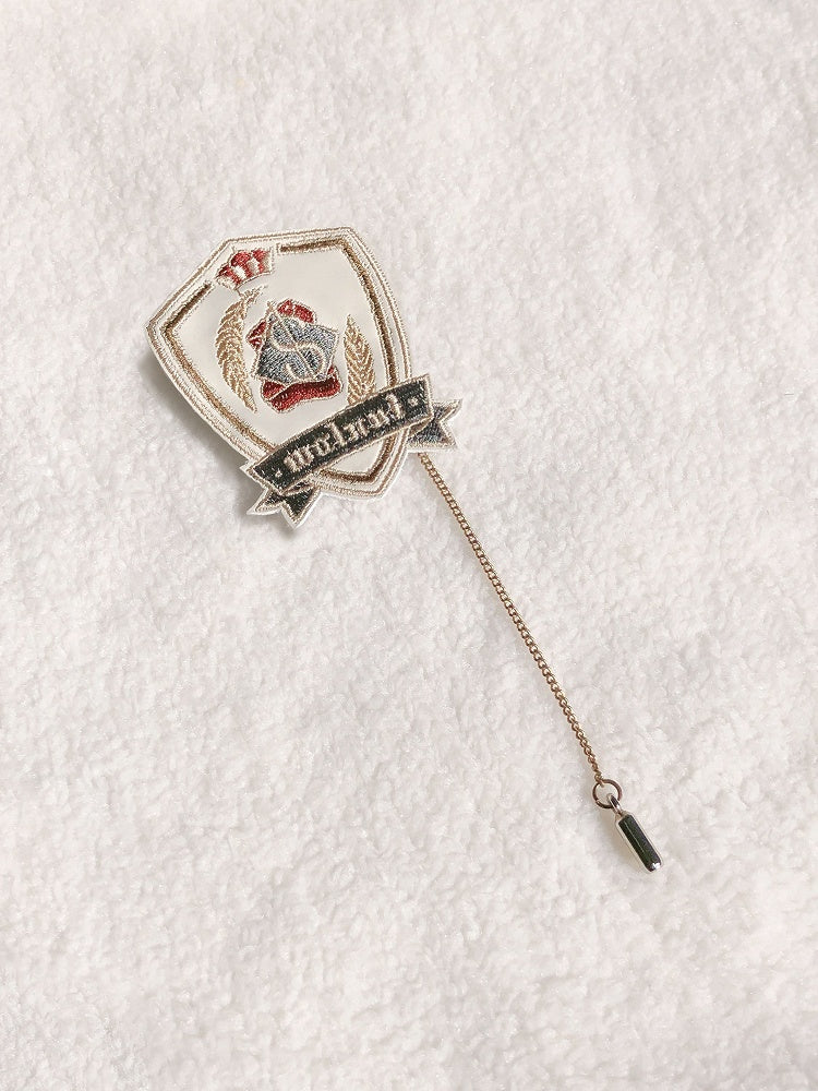 Letters Embroidery White Badge