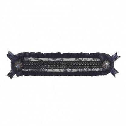 Hairband Rhinestone Embellishments Dark with Blue/Green/Red Lace