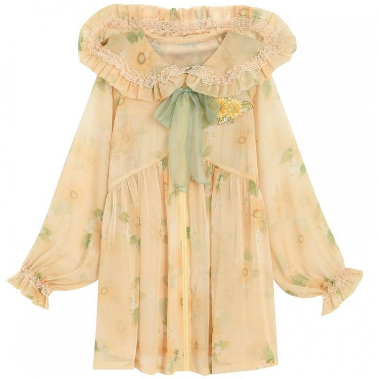 Sonnenblumen-Überwurf mit Kapuze, Urlaubsdruck