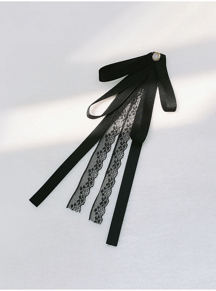 Bow Ribbon Tie Black