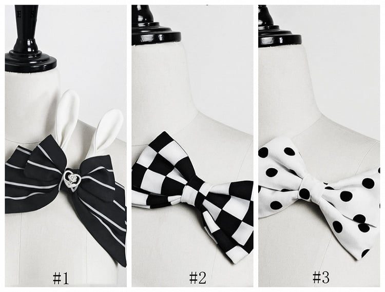 Bunny Muster Optionen Brosche Bowknot Theater Ohren/Polka Dot/Chess
