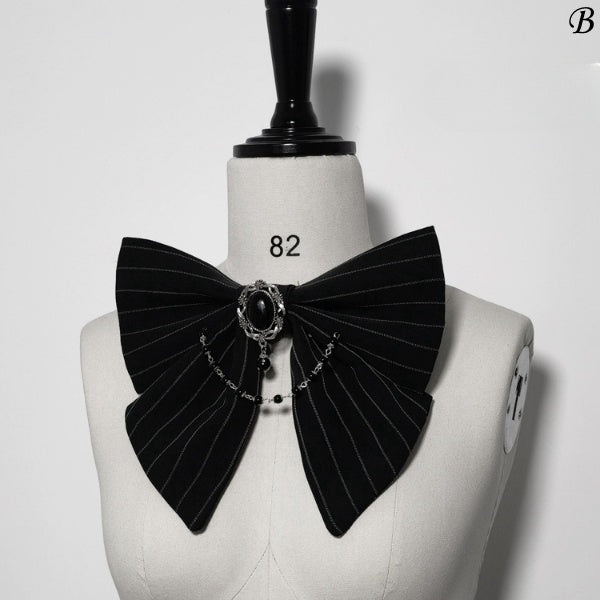 Striped Theater Bowknot Brooch Bunny