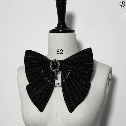 Striped Theater Bowknot Brooch Bunny