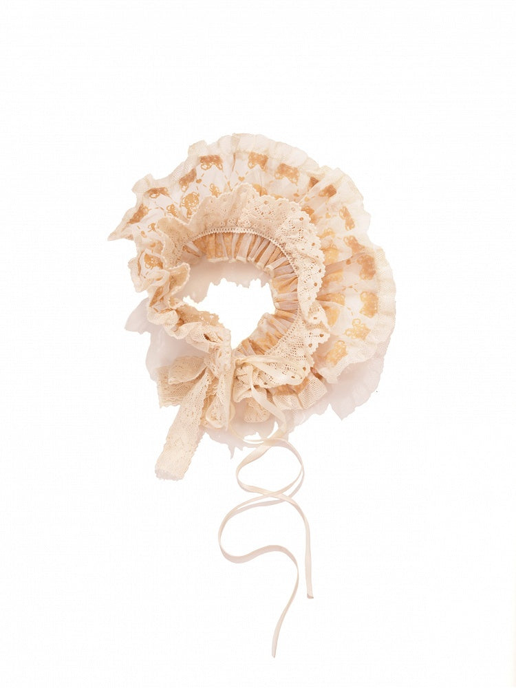 Lace Cotton Lolita Ruffle Bonnet