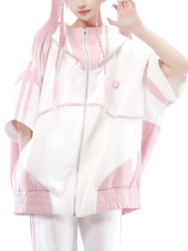 地雷風ジッパースウェットシャツ 肘丈袖 ジライケイジャケット（フードなし）