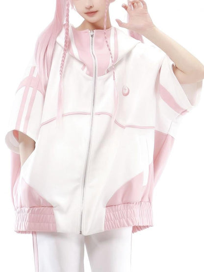 地雷風ジッパースウェットシャツ 肘丈袖 ジライケイジャケット（フードなし）