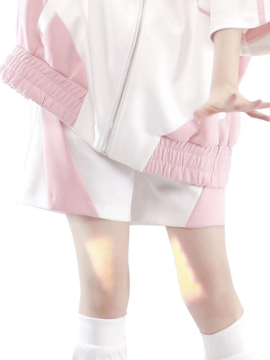 Rosa und weiße Shorts