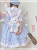 Sac bandoulière en peluche en forme de lapin