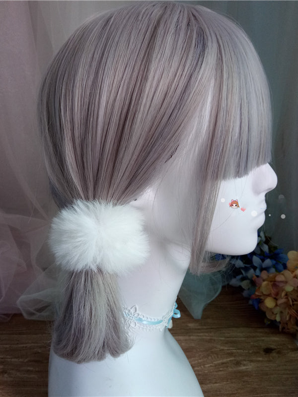 White Faux Fur Scrunchie - Cocoa Jam