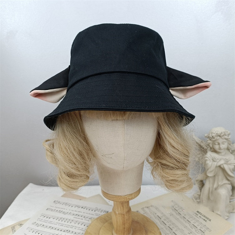 White / Milk Hat Black Ear Tea Design Lamb Bucket