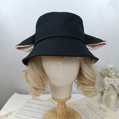 White / Milk Hat Black Ear Tea Design Lamb Bucket