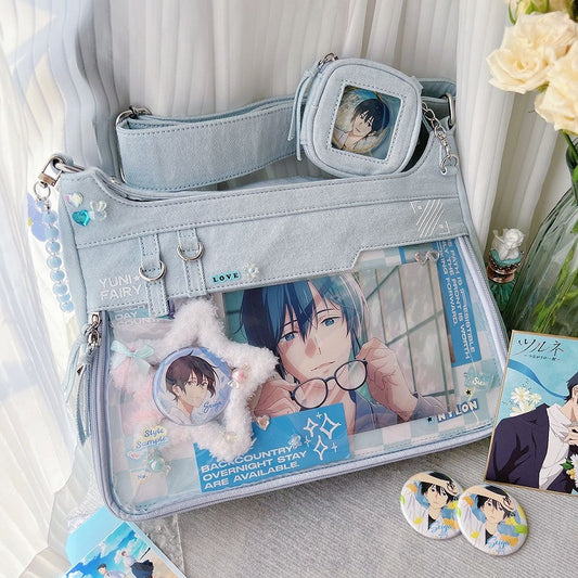 Crossbody Denim Bag Light Ita Blue