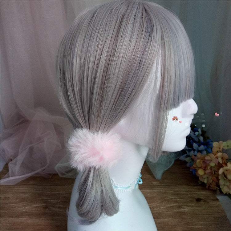 White Faux Fur Scrunchie - Cocoa Jam
